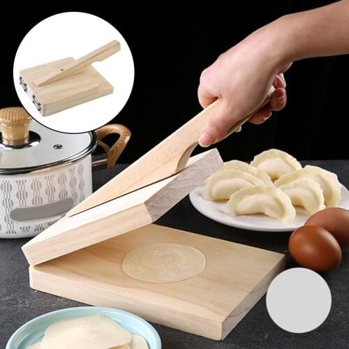 Wooden Dough Press Manual Dumpling Presser Pie Maker Pressing Tool Supplies