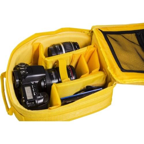 Smile 70s Style-reversible DSLR camera bag, mirrorless, compact, yellow