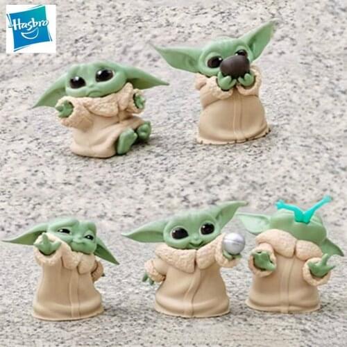 5Pcs/Set Hasbro Baby Yoda Grogu Action Figure Toys 5-6cm Yoda Baby Action Toys Star Wars Figuras Hot Kids Toys for Children