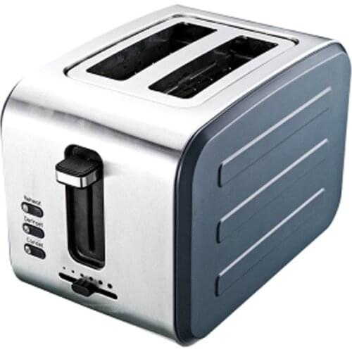 CUKYI 800W Two slices Household toaster Bread Fully automatic breakfast 6 gears machine stainless steel baking Heating 220V