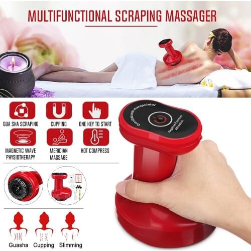 Electric Scraping Cupping Cans Guasha Suction Massager Negative Pressure Meridian Fat Burning Slim Heating Therapy Fat Burning