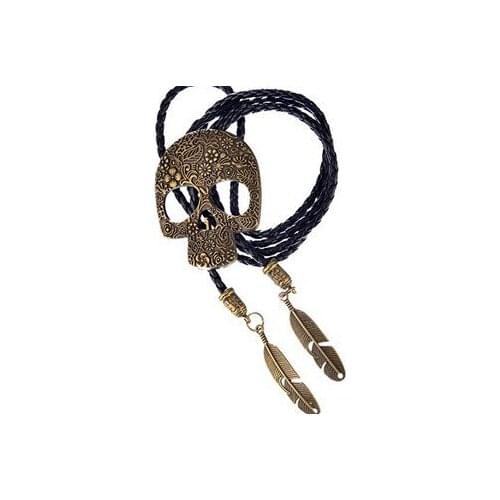 Gothic pattern skull ghost head personality bolo tie collar rope fashion necklace men fashion polo mens tie