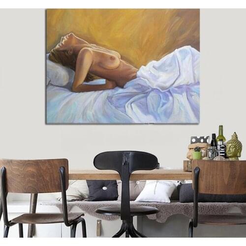 Naked women hand painted oil painting on canvas modern style decorative wall pictures for home decoration ready to hang