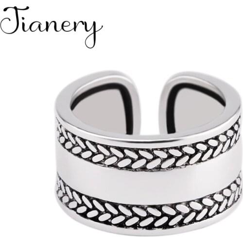 JIANERY Simple Design Boho Silver Color Smooth Rings For Women Handmade Finger Ring Female Jewelry Gifts