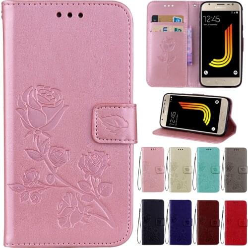 Leather Phone Case For Samsung Galaxy J330 J530 2017 EU Version Rose Flower Wallet Stand Phone Cover For Samsung j330 j530