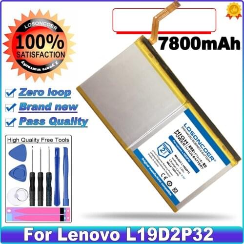 LOSONCOER 7800mAh L19D2P32 High Capacity Battery For Lenovo L19D2P32 Tablet Batteries