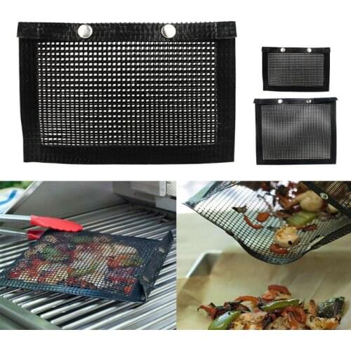 Reusable Grilling Pouches BBQ Mesh Grill Bags For Charcoal Gas Electric Grills & Smokers Heat-Resistant, Non-Stick Barbecue Bag