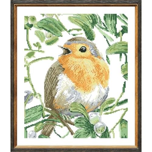 Chubby bird Dreampattern cross stitch kits embroidery needlework sets 18ct 14ct 11ct white cloth cotton thread DIY handmade