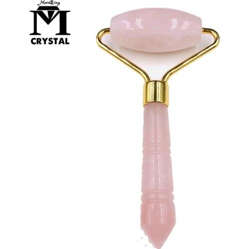 Natural Quartz Facial Massage pink Crystal Stone Body Jade Massager Skin Care Ice Roller Wrinkle Removal Beauty Tool