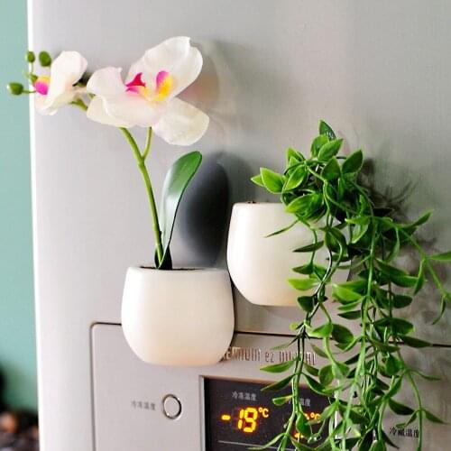 The New Simulation Plant Refrigerator Magnets Bonsai Succulent Plant Magnet Button Potted Plant Refrigerator Sticker Home