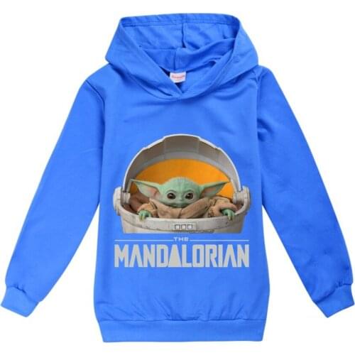Baby Yoda Toddler Girl Fall Clothes Cotton Shirts for Teenage Girls Hooded Boys Long Sleeve Tops Boutique Kids Clothing T