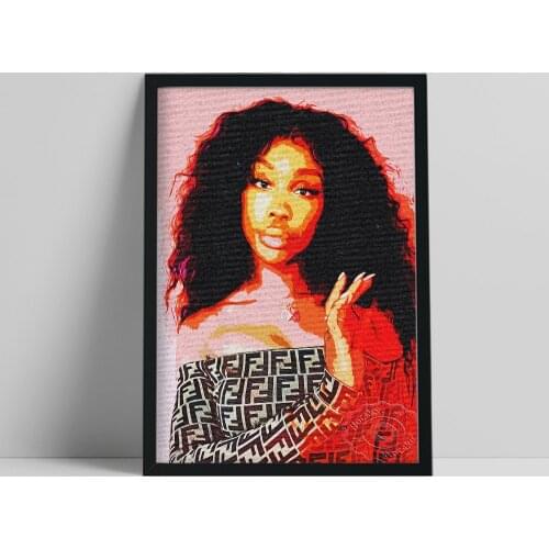 American Singer Sza Poster, New Soul Music Star Canvas Prints, Female Wall Art, Sza Fans Collect Gift, Woman Portrait Wall Decor