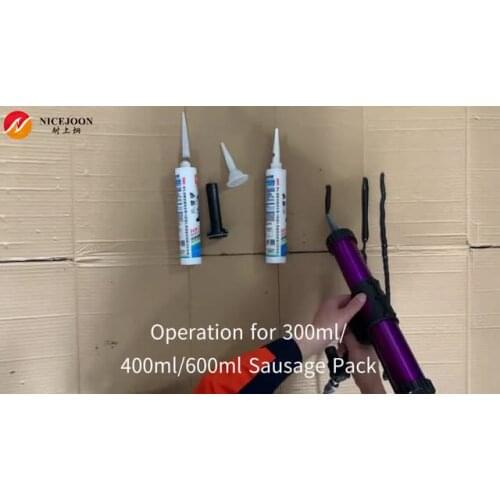 Pneumatic sausage caulking gun for single component silicone sealant in sausage pack 300ml 400ml 600ml