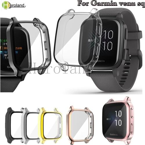 Full Protective Case Cover Shell For Garmin Venu SQ / venu sq music SmartWatch screen protector Accessories Plating soft TPU