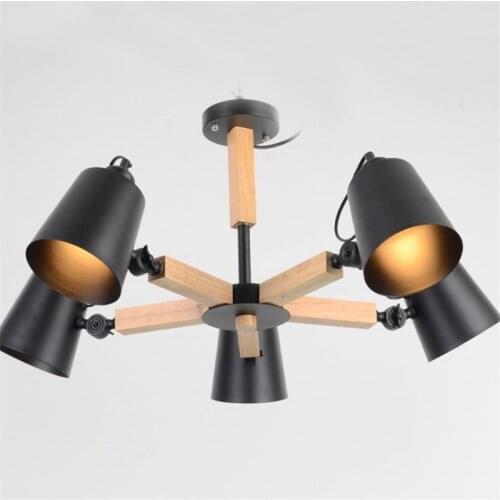 Nordic Simple Restaurant Solid Wood Ceiling Light Personality Livingroom Cafe Clothing Store Meeting Room Art Lamp Free Shipping