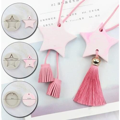 Five-pointed star silicone mould DIY Decorating material pendant perforated aromatherapy wax handmade candle moulds making mold