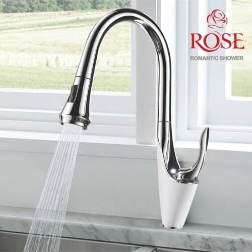 ROSE kitchen faucet, faucet tap sink mixer tap spray kitchen, retractable faucet, rain in the kitchen faucet with shower head R123F