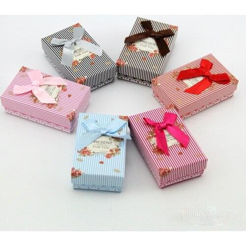 5x8cm Jewelry Box Multi Color Necklace Packaging Fashion Jewelry Sets Display Cardboard Storage Case Earrings Ring Gift Box 32pc