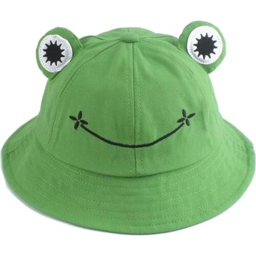 Parent-Kid Cartoon Frog Bucket Hat Panama Fishing Cap Cute Froggy Hat Homme Femme Bob Chapeau Outdoor Sun Fisherman Hat