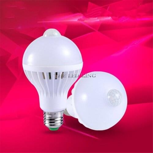 LED Bulb Motion Sensor Lamp 220V Led Bulb 9W 12W 15W E27 Sound+Light Auto Smart Led Infrared Body Lamp With Motion Sensor Lights