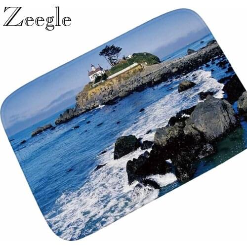 Zeegle 3D Welcome Front Door Mat Carpet Flannel Anti-Slip Floor Mat Kitchen Rug Home Decorative Custom Indoor Doormat Foot Rug