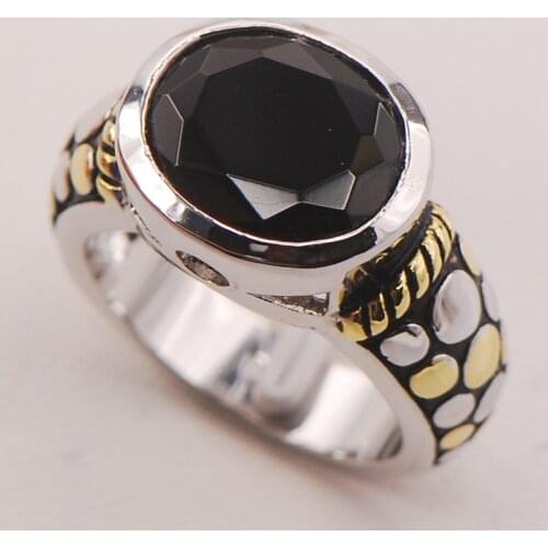 Black Onyx Women 925 Sterling Silver Ring F731 Size 6 7 8 9 10