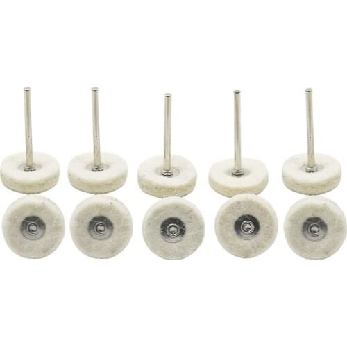 10Pcs 3mm Shank Grinding Polishing Buffing Round Wheel Pad Wool Felt Wool Polishing Tool for Dremel Rotary Tools Accessories