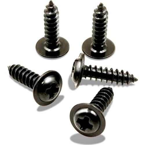 100PCS-M3*6/8/10/12/16 Black Round with Pad Self-tapping Screw /Pan Tip / with Self-tapping Screws
