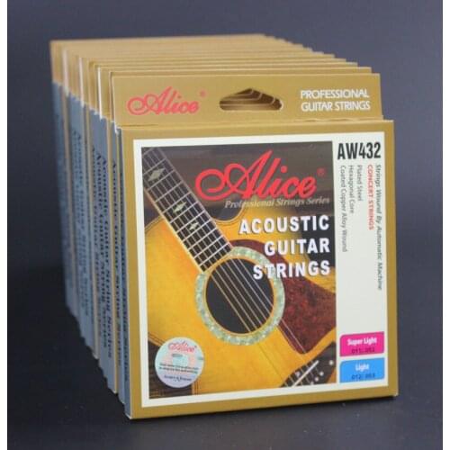 12 Sets Alice AW432 Hexagonal Core Coated Copper Alloy Wound Anti-Rust Acoustic Guitar Strings
