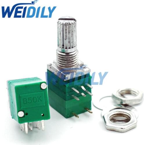 5PCS/LOT 8pin RV097N dual potentiometer B50K B503 with switch audio / power amplifier / sealing potentiometer