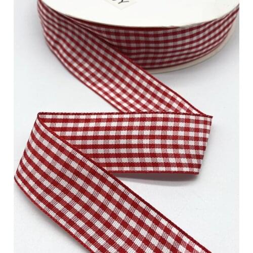 5Yards 10mm--25mm Plaid Cotton Ribbon Wedding Christmas Decoration DIY Sewing Fabric Handmade Bow Ribbon Flower Gift Packaging04