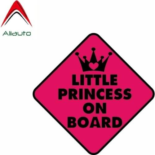 Aliauto Personality Car Sticker Little Princess on Board Accessories PVC Cover Scratch Decal for Volkswagen Renault VW,14cm*14cm