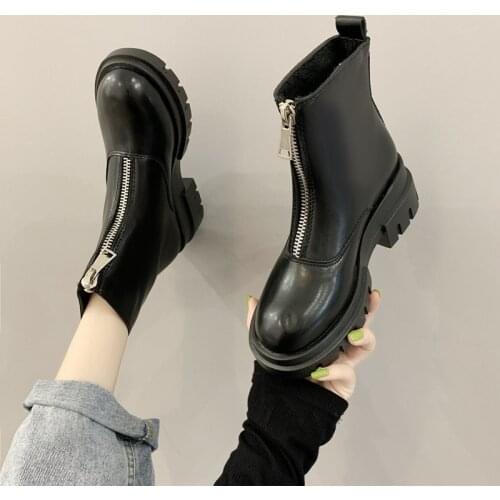 Brand Womens Shoes Booties Woman 2020 High Heels White Ankle Boots Round Toe Winter Footwear Zipper Boots-women Fashion