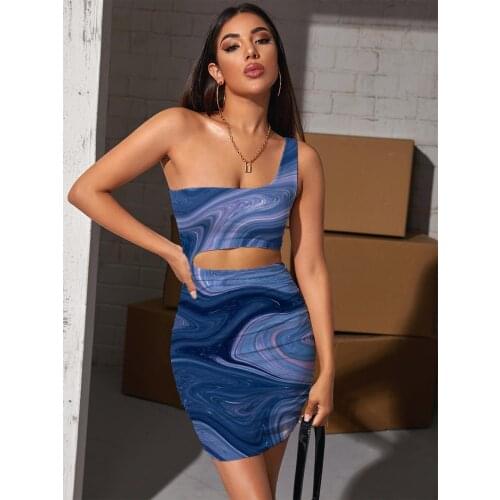 Giyu Brand Dizziness Dress Women Abstract Halter Sleeveless Psychedelic Bodycon Dress Art Hollow out Dresses Womens Clothing