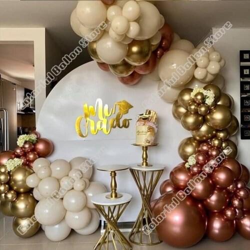 Wedding Birthday Party Decor Rose Gold Sandy White Latex Balloon Garland Arch Kit Holiday Event Backgound Baby Shower Decoration