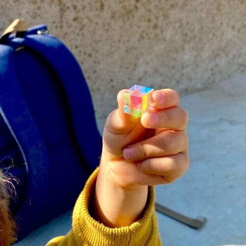 Photographic Prism Color Dichroic Glass Cube Optical Glass X-cube Beam Combiner Prism 20x17mm Customized Home Accessories