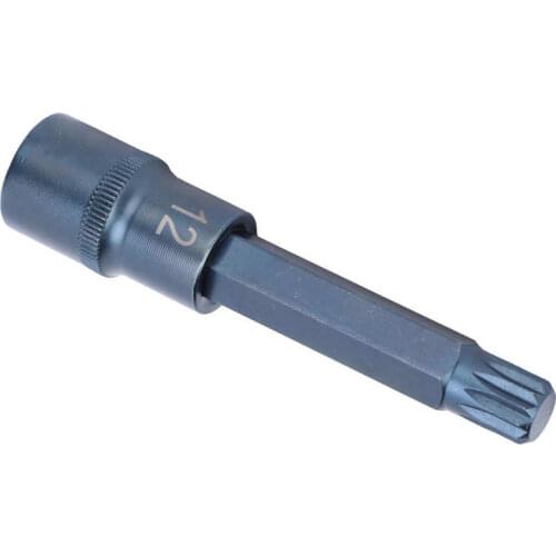 Socket Bit S2 Alloy Steel 1/2 Drive Port Blueing 12-Point Screwdriver Bit Wrench Accessories Hand Tools