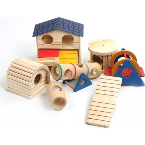 Hamster nest wooden toys woodiness swing golden bear little room of double cabin DIY products package