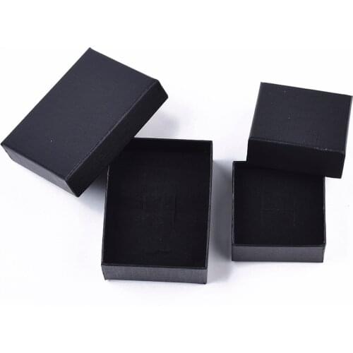 Cardboard Jewelry Gift Box Necklace Ring Earring Box with Sponge Rectangle Square Jewelry Organizer Storage Packaging Container