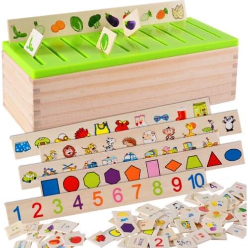 Mathematical Knowledge Classification Cognitive Matching Kids Montessori Early Educational Learn Toy Wood Box Gifts for Children