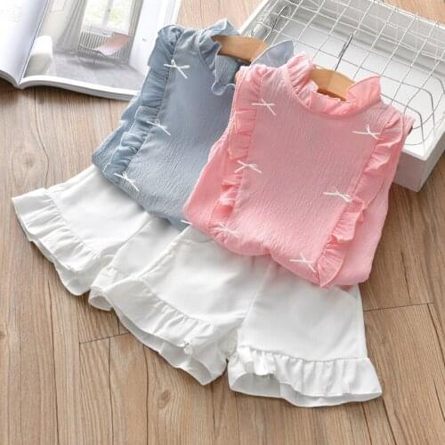 Baby Girls Clothes Casual Princess Clothing Sets Kids Sleeveless Shirts + Shorts 2PCs Outfits Ropa de Bebe Kids Clothes Girls