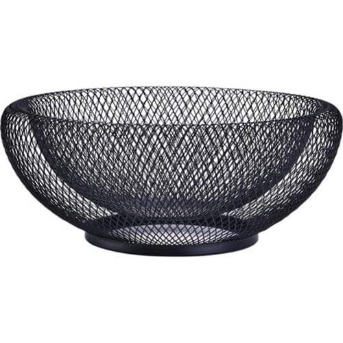 Nordic Fruit Storage Basket Double-layer Food Bowl Tray Wrought Iron Wire Baskets Kitchen Snack Hollow Drain Vegetables Basket