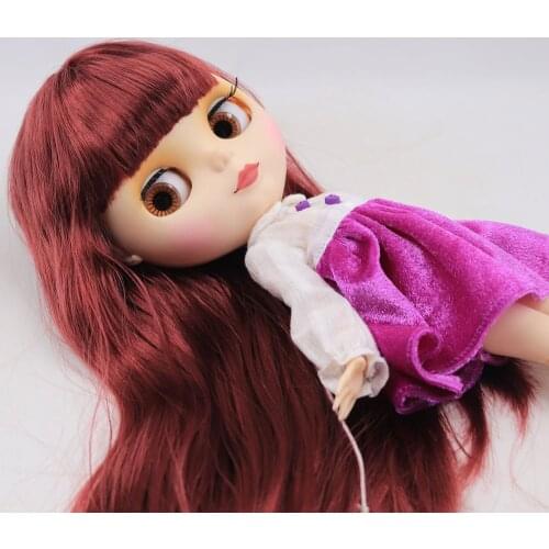 ICY DBS Blyth Doll For Series No.280BL12532 Joint body Wine Red hair Mate face 1/6 BJD OB24 ANIME GIRL