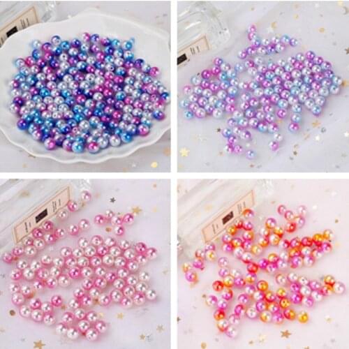 Dreamy Gradient ABS Imitation Pearl. Bracelets, Necklaces, Headwear, Earrings, Diy Jewelry Accessories 8MM / 50PCS