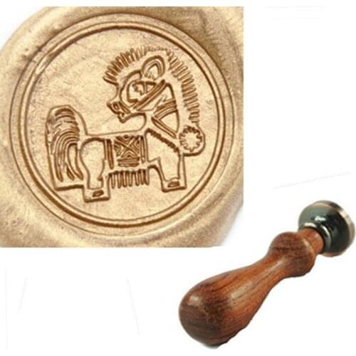 Chinese Zodiac Horse Seal Wax Kit,Vintage Wax Badge Seal Stamp Kit Wax Set Tool Gift,custom