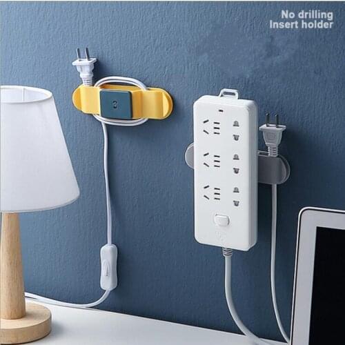 Tie Mounts Data Cable Storage Management Wiring Cable Sleeves Wall-free Punching Plug Holder Electrical Socket Accessories