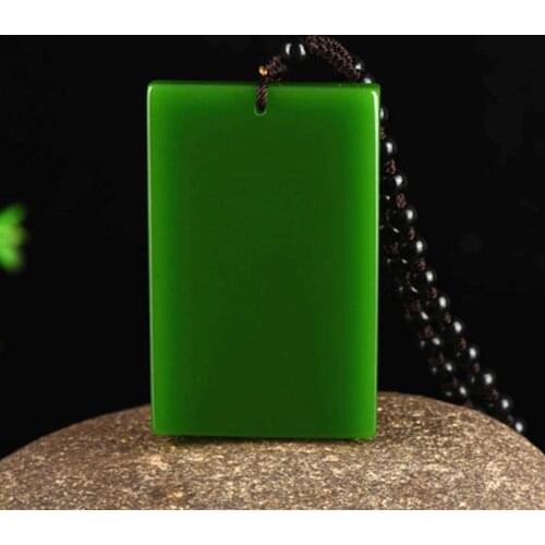 Natural Green Jade Pendant Hand Carved Jadeite Fine Necklace for Men Pendants Women with Chain Fashion Jewelry