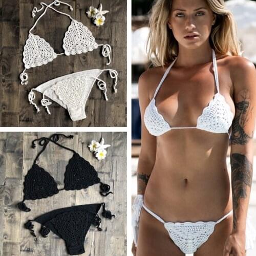 New Arrival Sexy Bikini Set Women Crochet Swimsuit Beach Micro Bikini Set Sexy Lingerie Sets 2019 Hot Sale
