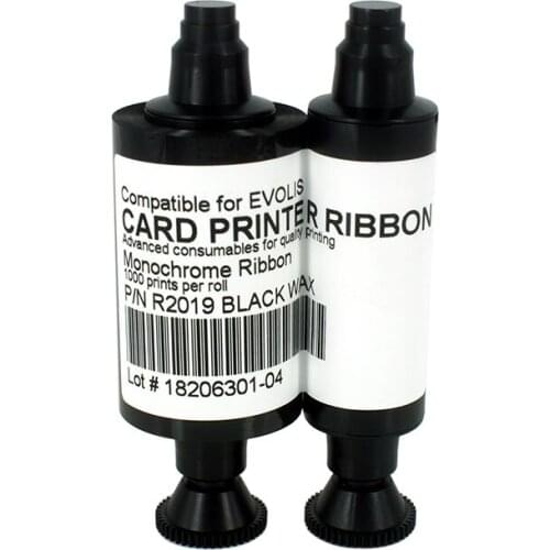 New Black Ribbon 1000Prints for Evolis R2019 Pebble Series Dualys 3 Securion Card Printer Spare Parts