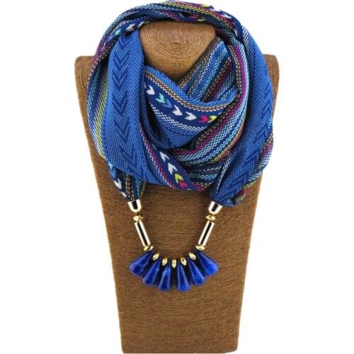 Water Drop Pendnat Necklace Women Fashion Bohemian Scarf Jewelry Decoration Ethnic Jewelry For Women Gift